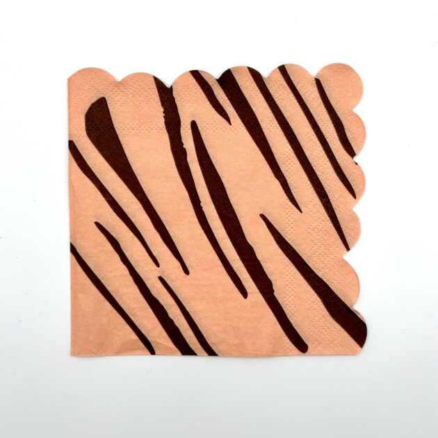 Safari Zebra Desenli Turuncu Peçete